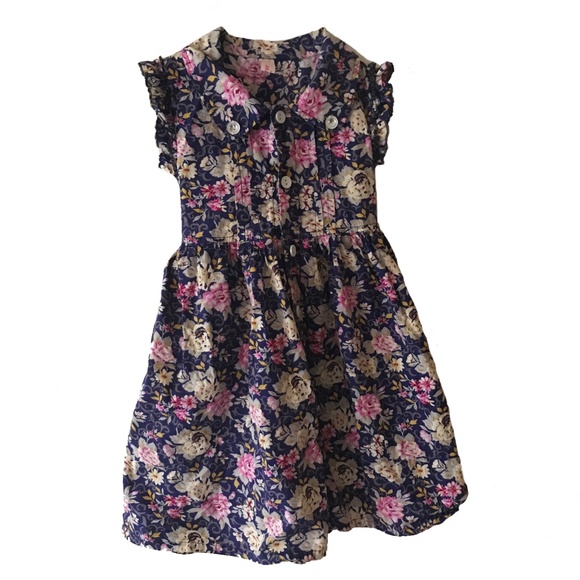 SUNBOREE GIRL'S FLORAL COTTON DRESS SIZE 6-7 - Picture 1 of 4
